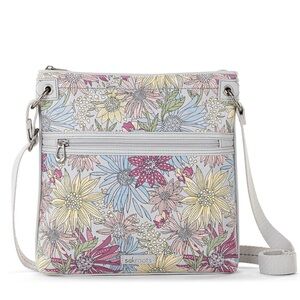 Sakroots artist flat crossbody purse pastel floral EUC